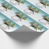 Silver Sable German Shepherd Snowy Winter Forest Geschenkpapier (Ecke)
