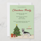 Silver Sable German Shepherd Weihnachten Einladung (Vorderseite)