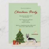 Silver Sable German Shepherd Weihnachten Einladung (Vorne/Hinten)
