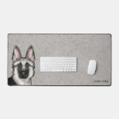 Silver Sable German Shepherder Head and Individuel Schreibtischunterlage (Tastatur & Maus)