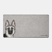 Silver Sable German Shepherder Head and Individuel Schreibtischunterlage (Vorderseite)