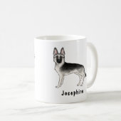 Silver Sable German Shepherder Hund mit Individuel Kaffeetasse (VorderseiteRechts)