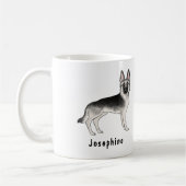 Silver Sable German Shepherder Hund mit Individuel Kaffeetasse (Links)