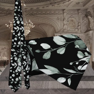 Silver Sage & Black Eukalyptus Greenerity Wedding Krawatte