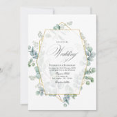 Silver Sage Eucalyptus Geometric Wedding Einladung (Vorderseite)