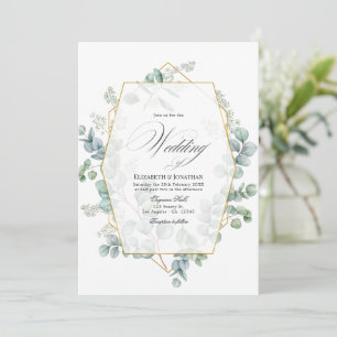 Silver Sage Eucalyptus Geometric Wedding Einladung