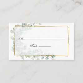 Silver sage Eucalyptus Geometric Wedding Platzkarte