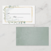 Silver sage Eucalyptus Geometric Wedding Platzkarte (Vorne/Hinten)