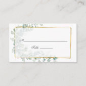 Silver sage Eucalyptus Geometric Wedding Platzkarte (Vorderseite)