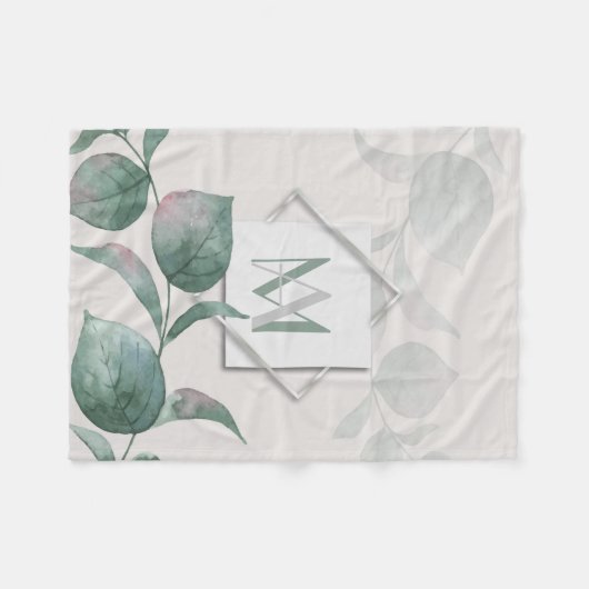 Silver Sage Eucalyptus Wedding Fleecedecke (Vorderseite (Horizontal))
