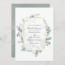 Silver Sage Eukalyptus Geometric QR Code Wedding