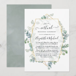 Silver Sage Eukalyptus Geometric Virtual Wedding Einladung