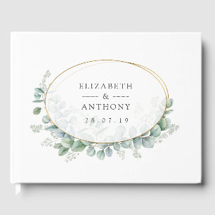 Silver Sage Eukalyptus Geometric Wedding Gästebuch