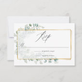 Silver Sage Eukalyptus Geometric Wedding RSVP Karte (Vorderseite)