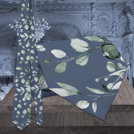 Silver Sage Eukalyptus Greenerity Wedding Navy Blu Krawatte