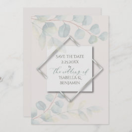 Silver Sage Eukalyptus Save the Date Einladung