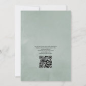 Silver Sage Geometric Eucalyptus QR Code Wedding Einladung (Rückseite)