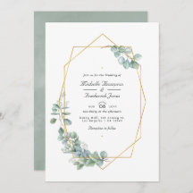 Silver Sage Geometric Eucalyptus QR Code Wedding