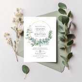 Silver Sage Geometric Eucalyptus Wedding Einladung