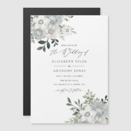 Silver Sage Geometric Eucalyptus Wedding Magneteinladung