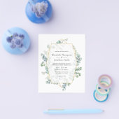 Silver Sage Geometric Eucalyptus Wedite Einladung Flyer (Einzeln)