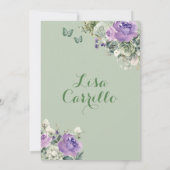 Silver Sage Lila Lilac Princess Quinceañera Einladung (Rückseite)