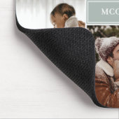 Silver Sage Modern 4 Foto Collage & Name Mousepad (Ecke)