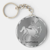 Silver Sagittarius ♐ the Archer - Zodiac-Zeichen Schlüsselanhänger (Vorne)