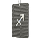 Silver Sagittarius Zodiac Sign Carbon Fibre Print Autolufterfrischer (Links)
