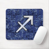 Silver Sagittarius Zodiac Sign Navy Digitale Camou Mousepad (Mit Mouse)