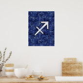 Silver Sagittarius Zodiac Sign Navy Digitale Camou Poster (Küche)