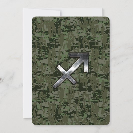Silver Sagittarius Zodiac Woodland Digital Camo (Vorderseite)