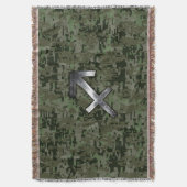 Silver Sagittarius Zodiac Woodland Digital Camo Decke (Vorderseite Vertikal)