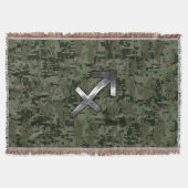 Silver Sagittarius Zodiac Woodland Digital Camo Decke (Vorderseite)