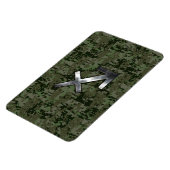 Silver Sagittarius Zodiac Woodland Digital Camo Magnet (Linke Seite)