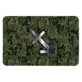 Silver Sagittarius Zodiac Woodland Digital Camo Magnet (Horizontal)
