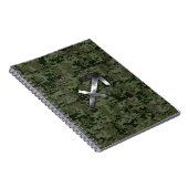 Silver Sagittarius Zodiac Woodland Digital Camo Notizblock (Rechte Seite)