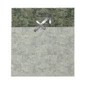 Silver Sagittarius Zodiac Woodland Digital Camo Notizblock (Vorderseite)