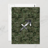 Silver Sagittarius Zodiac Woodland Digital Camo Postkarte (Vorne/Hinten)