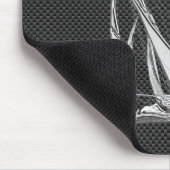 Silver Sailboat auf Carbon Fibre Decor Mousepad (Ecke)