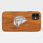 Silver Sailboat auf Teak Veneer Stile Case-Mate iPhone Hülle (Rückseite (Horizontal))