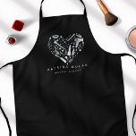 Silver Salon Heart Stylist Personalisierter Name Schürze<br><div class="desc">Silver Salon Herz Stylist Personalisiert Name Schürze</div>