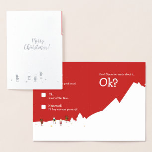 Silver Santa Checklist Weihnachten Elegante EDITAB Folienkarte