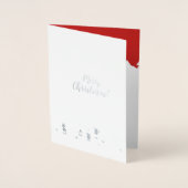 Silver Santa Checklist Weihnachten Elegante EDITAB Folienkarte (Vorderseite)