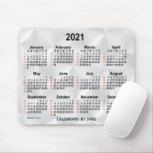 Silver Satin 52 Weeks Calendar von Janz 2021 Mousepad (Mit Mouse)