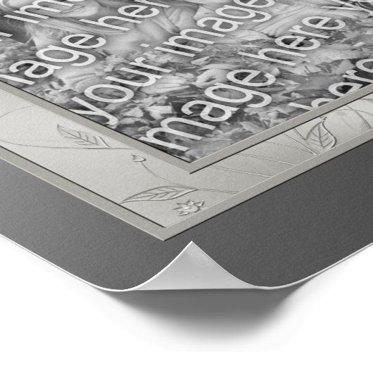 Silver Satin Bow Frame erstellen Sie Ihr eigenes F Poster (Ecke)