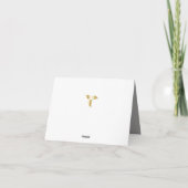 Silver Satin & Gold Blume Pracht Dankeskarte (Rückseite)