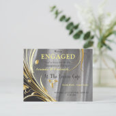 Silver Satin & Gold Blume Pracht Einladungspostkarte (Stehend Vorderseite)