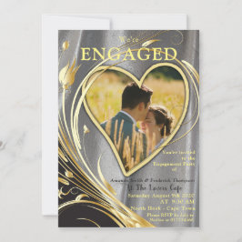 Silver Satin & Gold Blume Splendor Einladung