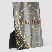 Silver Satin & Gold Blume Vielen Dank Fotoplatte (Seite)